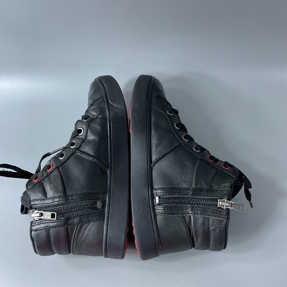 UGG Kids' Boscoe Black Leather Trainer, Kid's Size US 4 - Picture 8 of 13